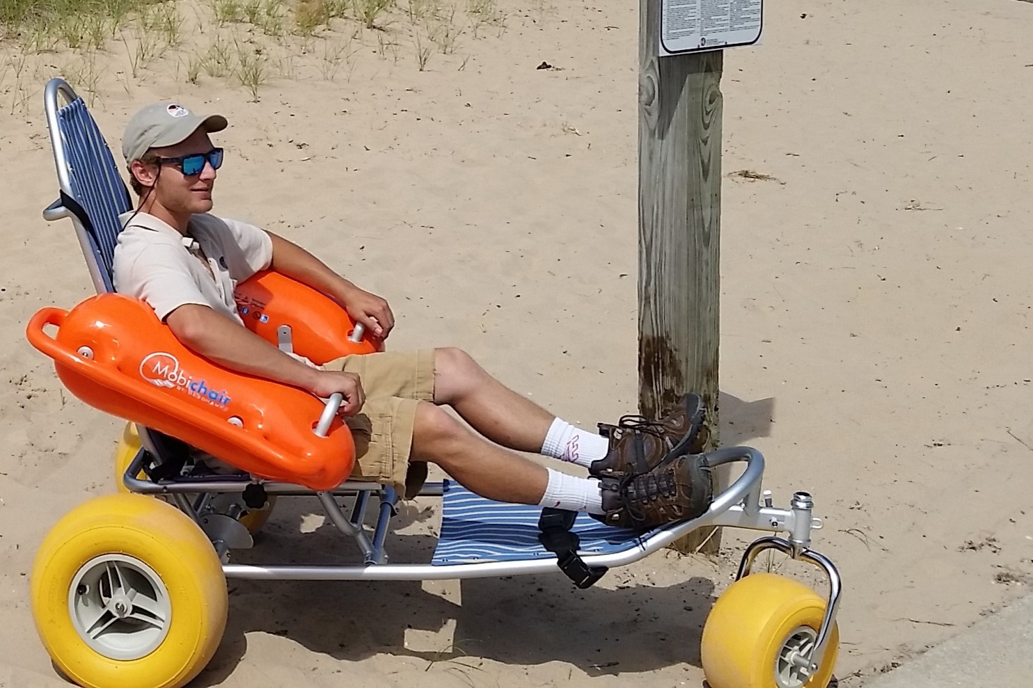 Person in Mobi Chair on the beach
